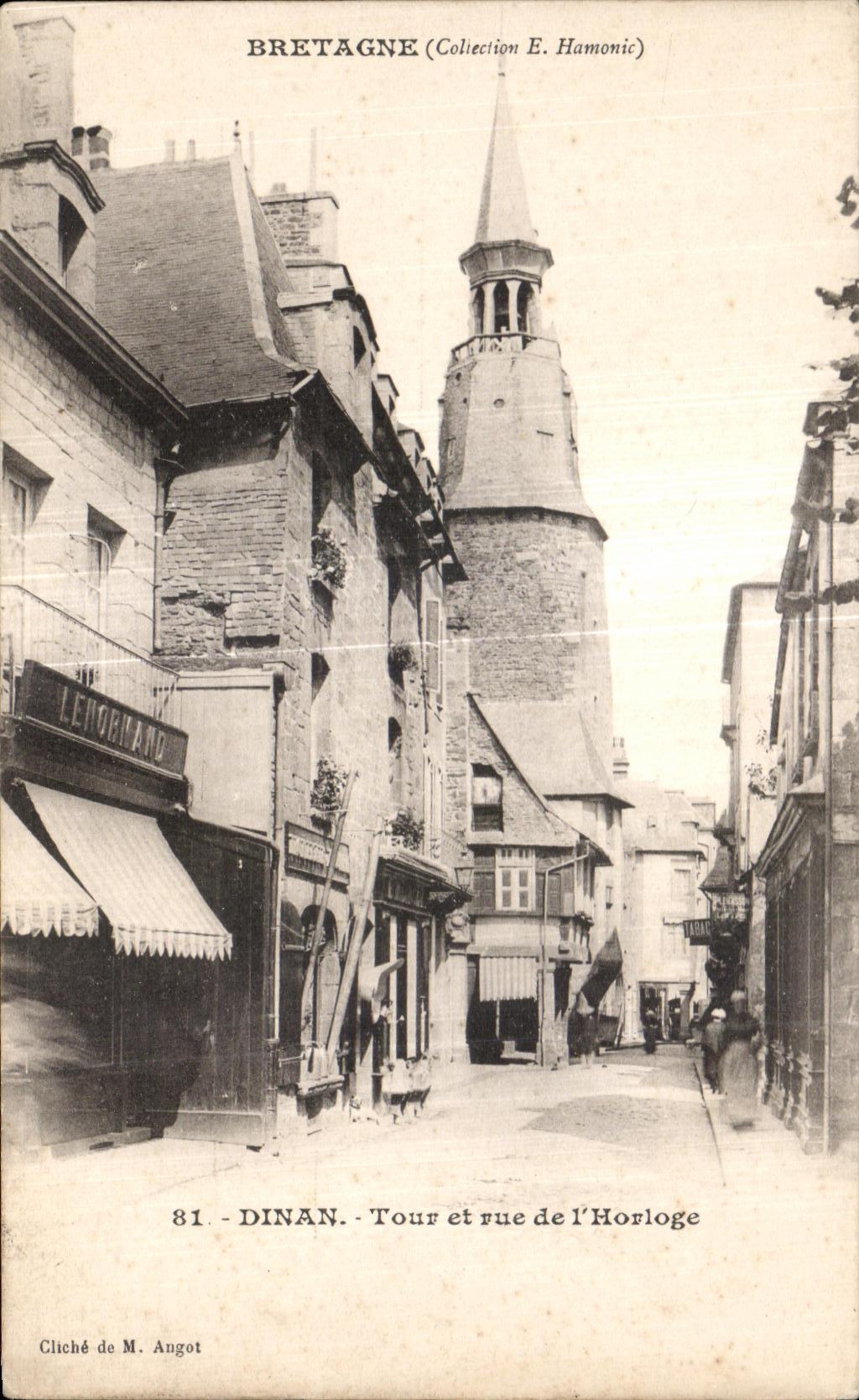 Dinan - Tour et rue de l'Horloge — Collection E. Hamonic — Cliché M. Angot