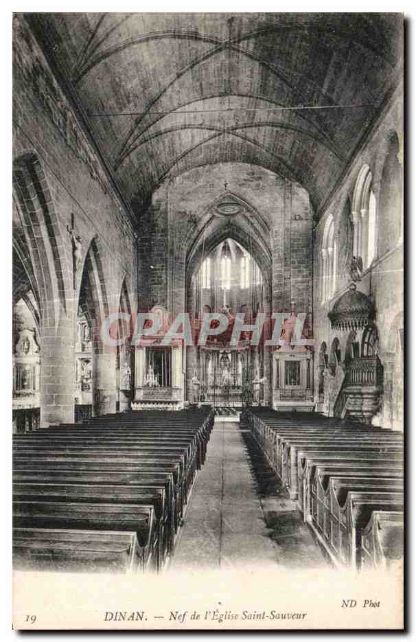 CPA Dinan Nef de L Eglise Saint Sauveur