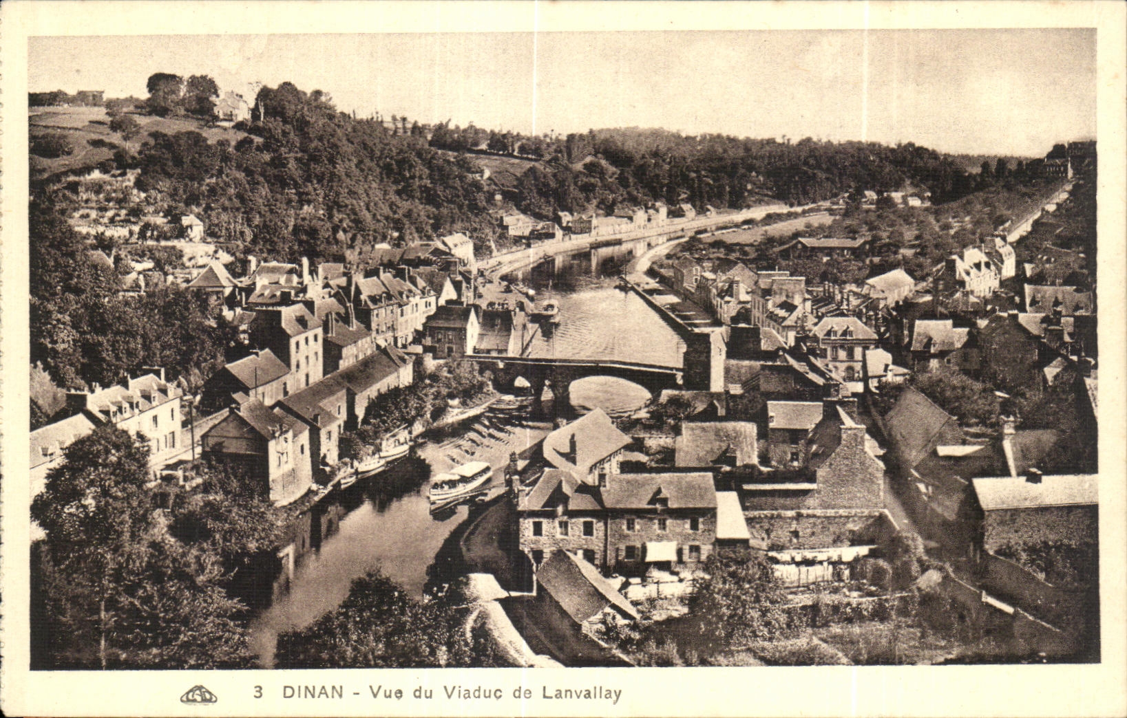 Dinan - Vue du Viaduc de Lanvallay — éditeur : J. Vasseur, Strasbourg