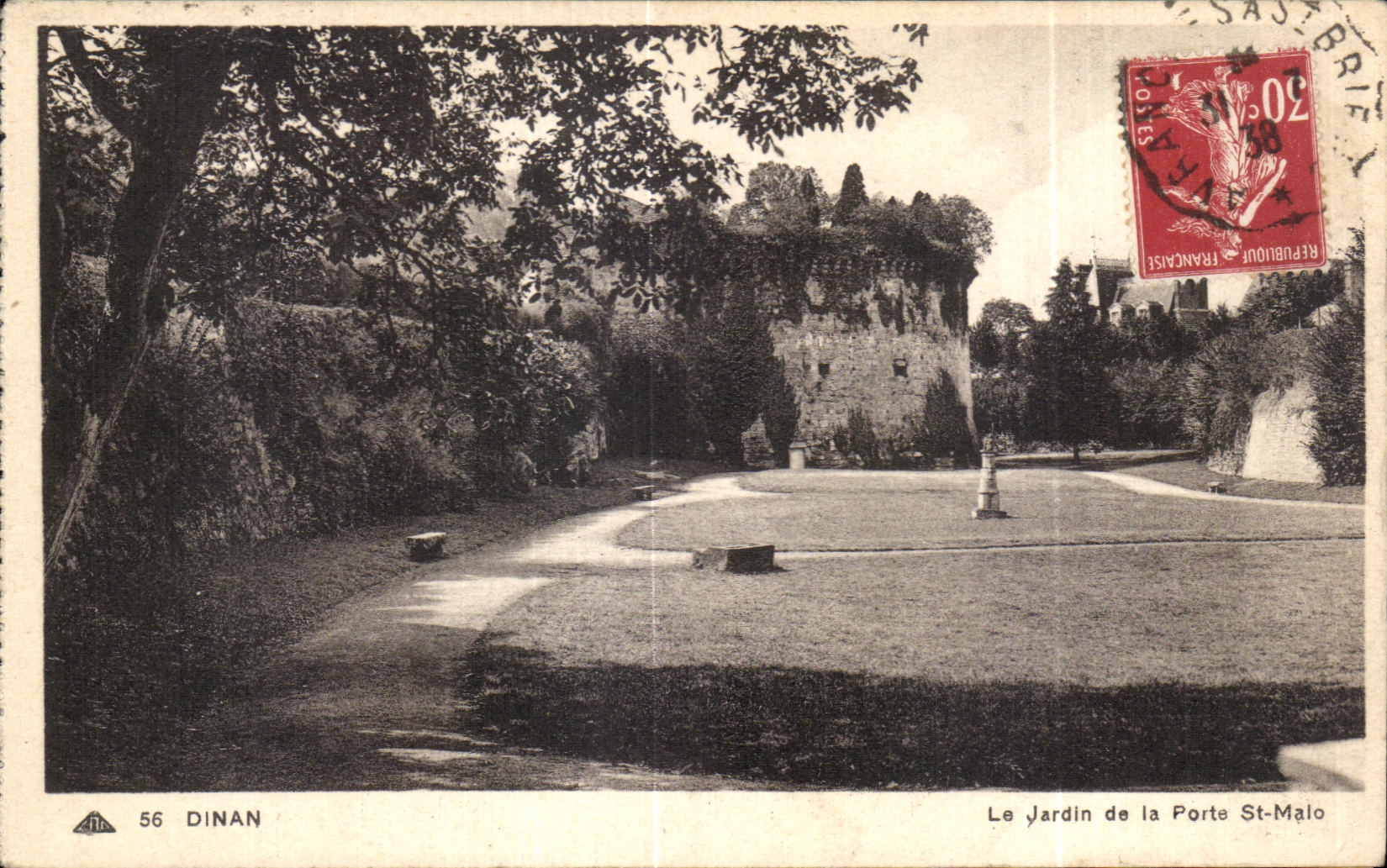 CPA Dinan Le Jardin de la Porte St Malo