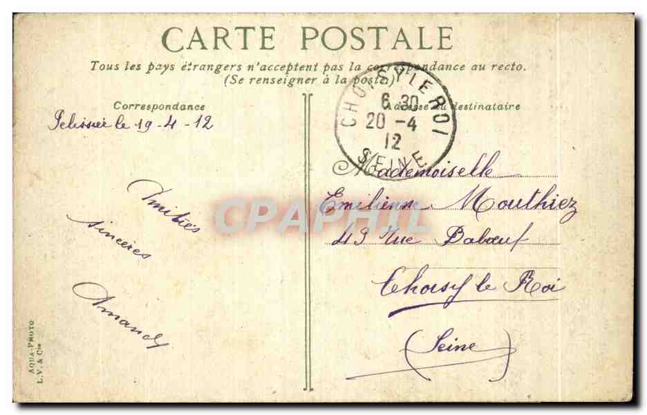 Dinan. Un Coin du Vieux Port — L.V. & Cie, n° 666 — Rückseite