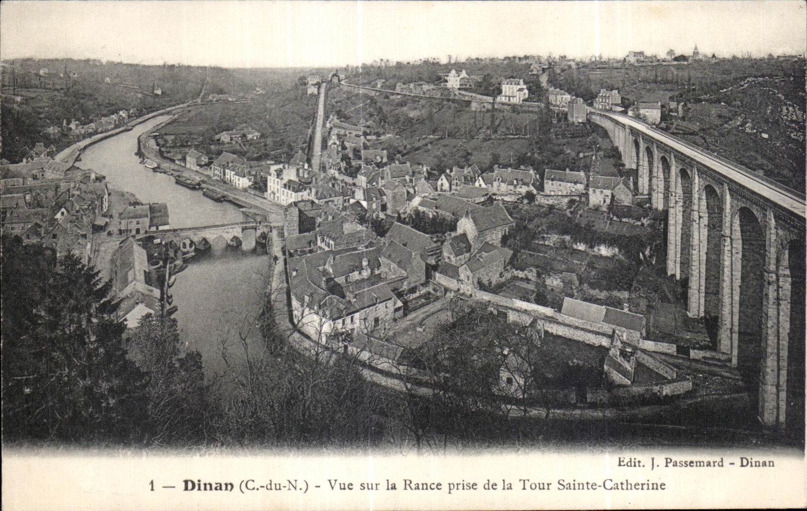 Dinan (C.-du-N.) — Vue sur la Rance prise de la Tour Sainte-Catherine — Edit. J. Passemand - Dinan