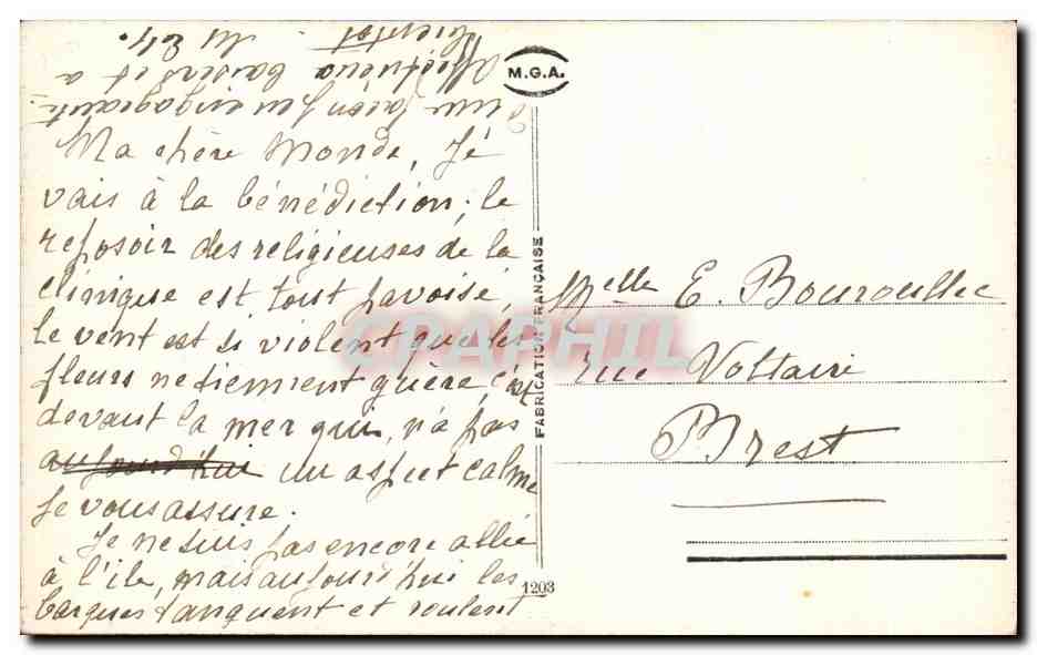 CPA Bretagne Folklore Costume Coiffe Musique  — Rückseite