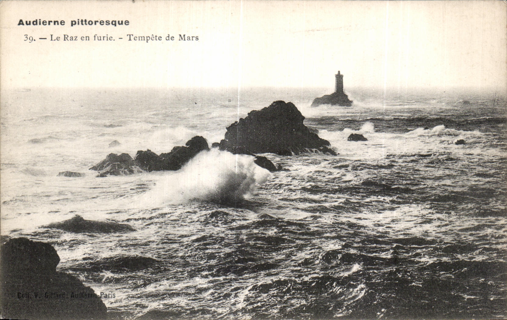 CPA Audierne pittoresque Le Raz en furie Tempete de Mars