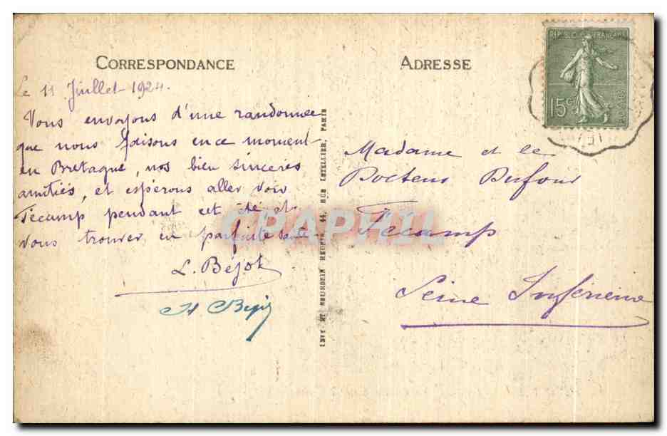 CPA Gumiliau (Finistere) Le Calvaire et I Eglise — Rückseite
