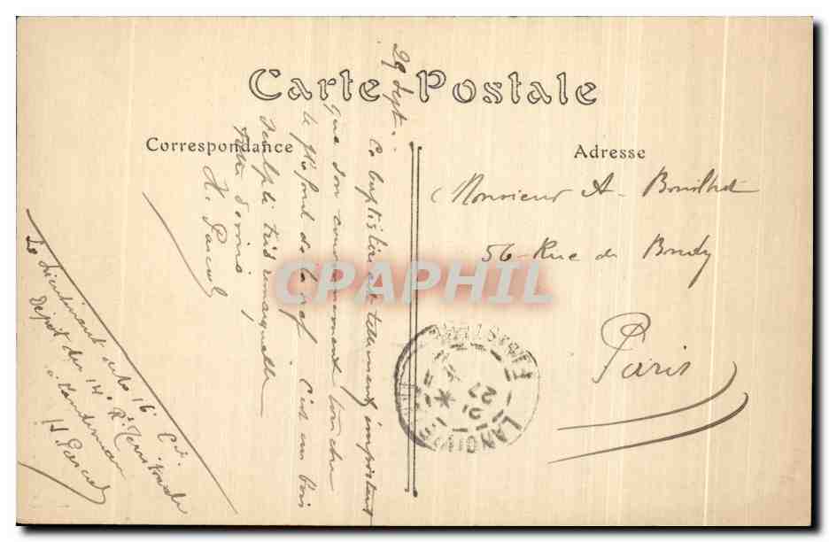 CPA Guimiliau (Finistere) Interieur de l eglise Le baptistere — Rückseite