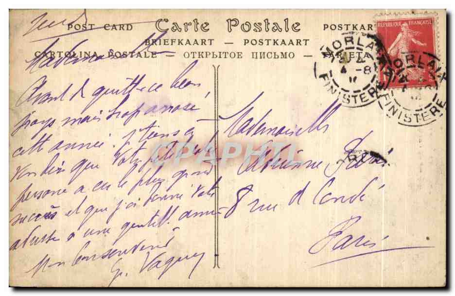 Tré gastel-Primel (Finistère) — Rocher de l'Empereur Romain — ND Phot. n°739 — Verso
