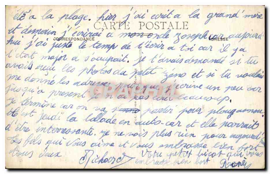 CPA Environs de Plougasnou Tregastel le Diben Etude de Rochers — Rückseite
