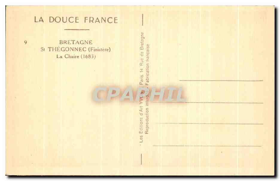 CPA Bretagne St Thegonnec (Finistere) La Chaire — Rückseite