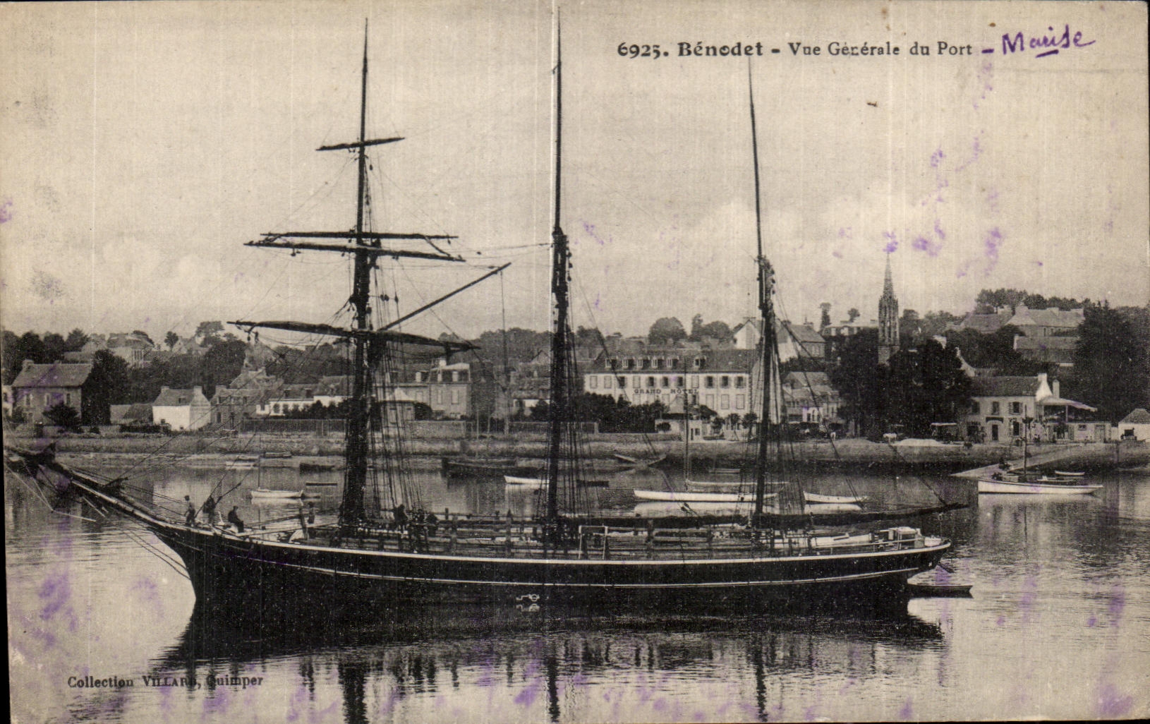 CPA Benodet Vue Generale du Port Bateau voilier 