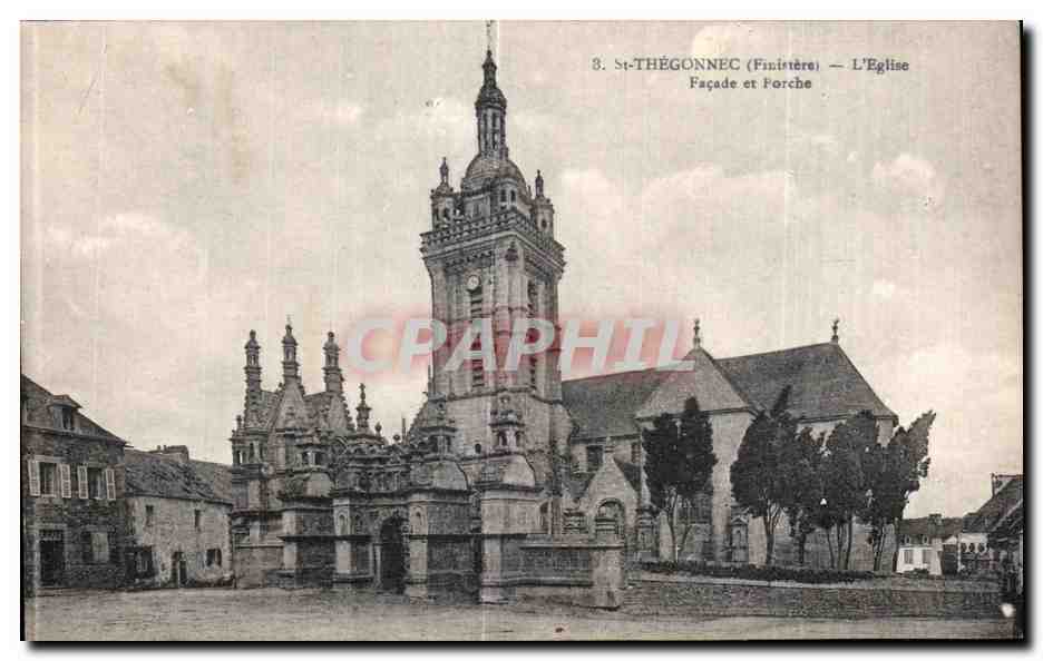 CPA St Thegonnec (Finistere) L Eglise Facade et Porche