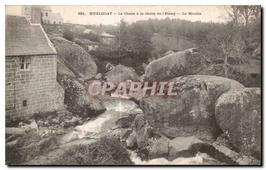 CPA Huelgoat Le Chaos a la chute de I Etang Le Moulin