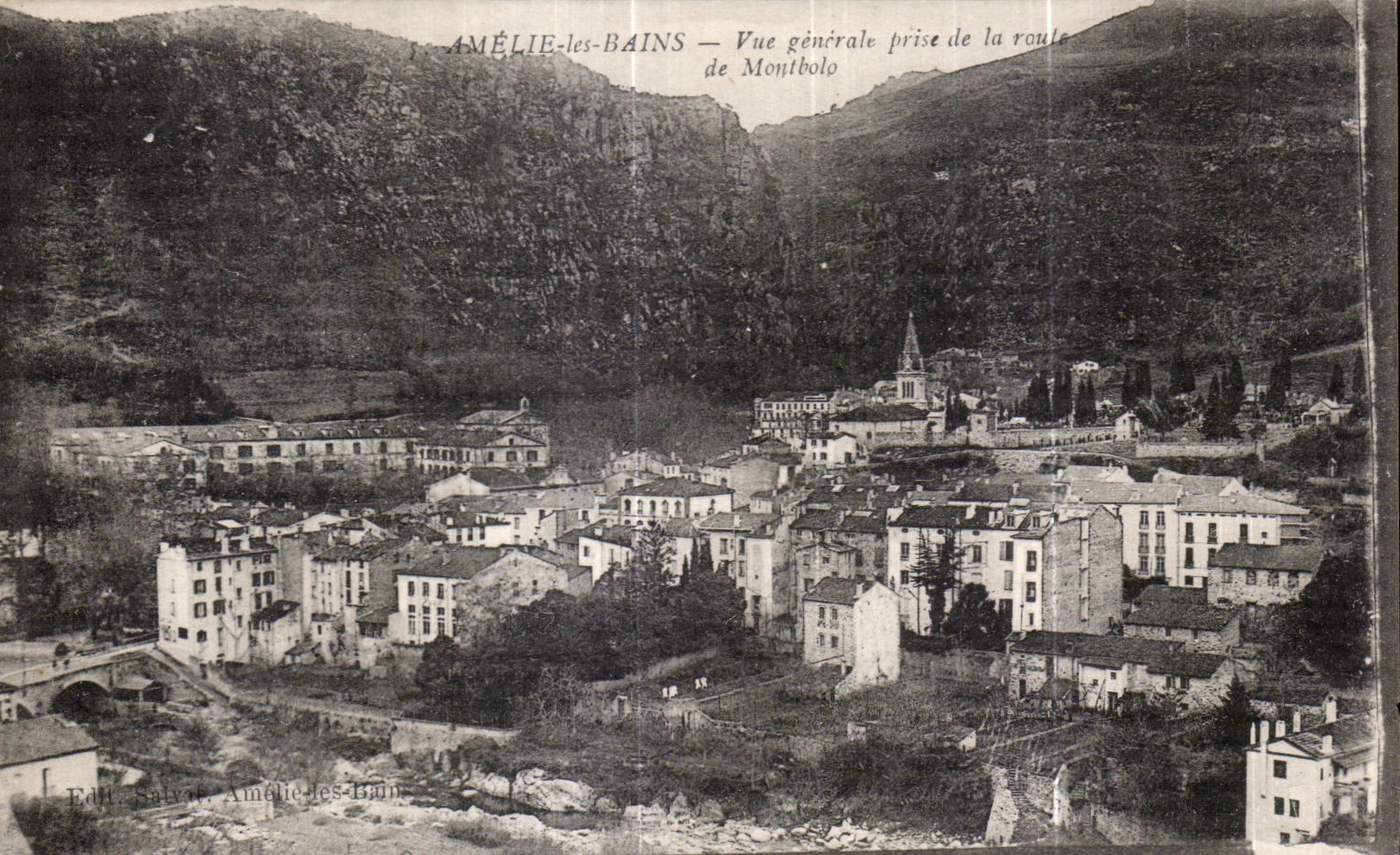 CPA Amelie les Bains Vue generale prise de la route de Montbolo