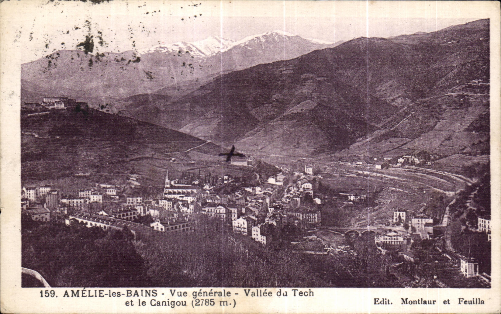 CPA Amelie les Bains Vue generale Vallee du Tech et le Canigou