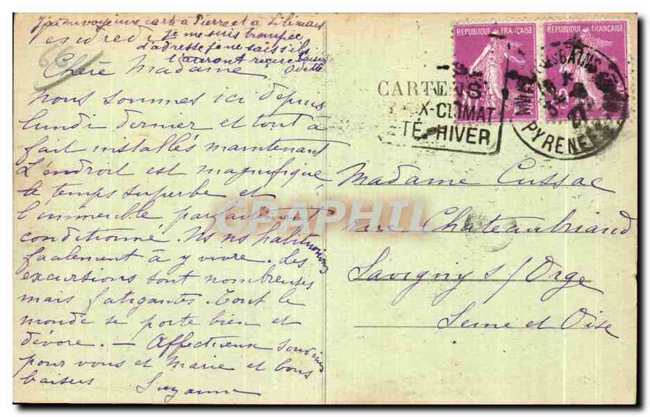 CPA Amelie les Bains Vue generale Vallee du Tech et le Canigou — Rückseite