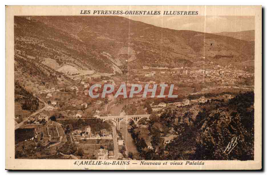 CPA Amelie les Bains Nouveau et vieux Palalda