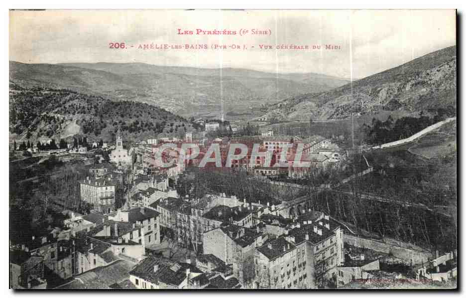CPA Amelie Les Bains Vue Generale Du Midi