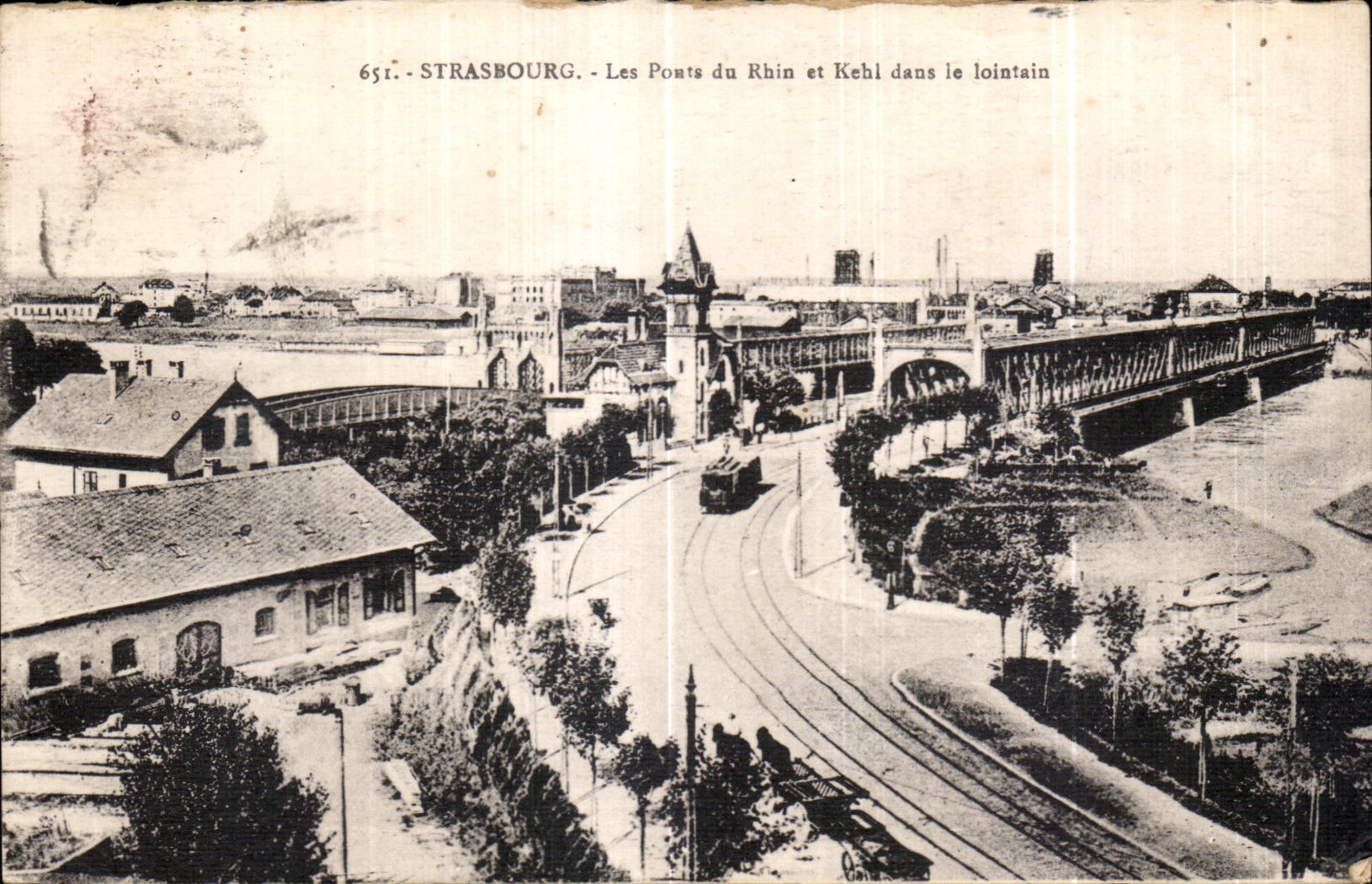 CPA Strasbourg Les Ponts du Rhin et Kehl dans le lointain