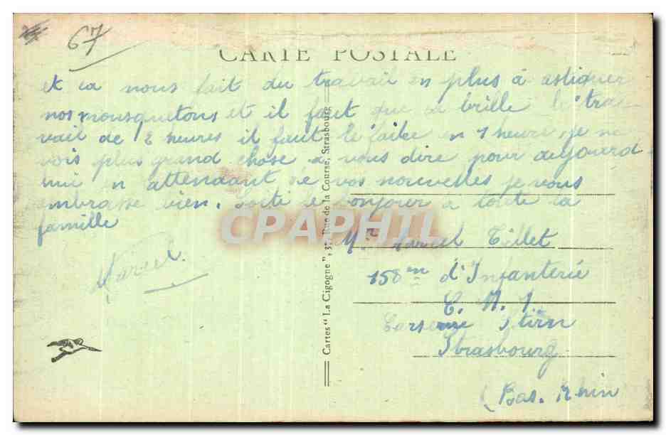 CPA Strasbourg Place Broglie Enfants — Rückseite
