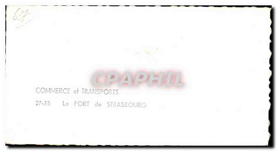 CPA Commerce et Transports Le Port de Strasbourg — Verso