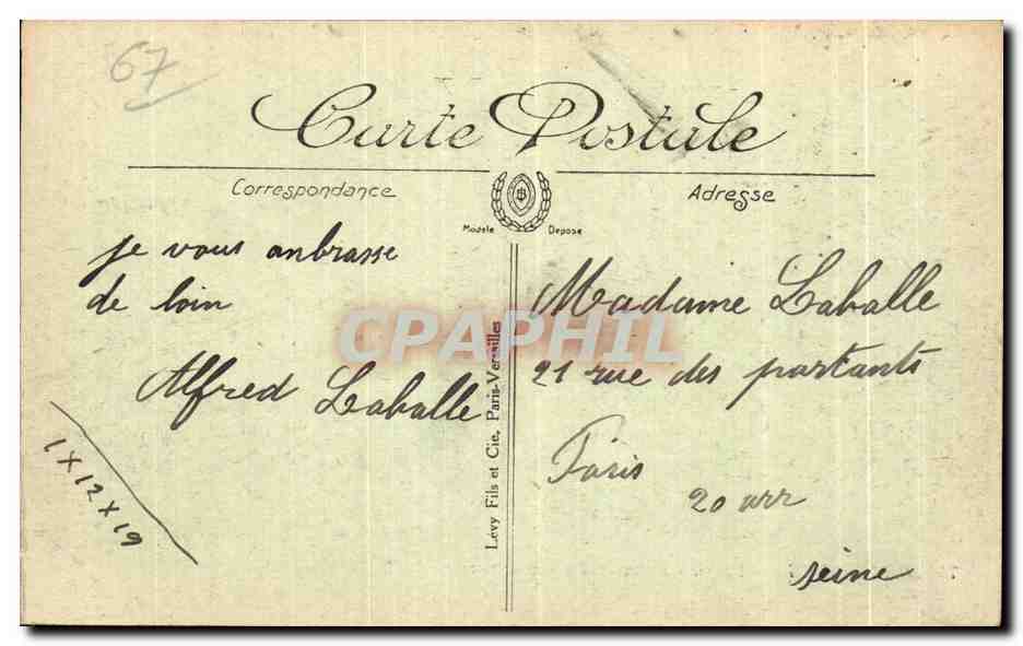 CPA Strasbourg Ancien Parlement d Alsace Lorraine — Rückseite