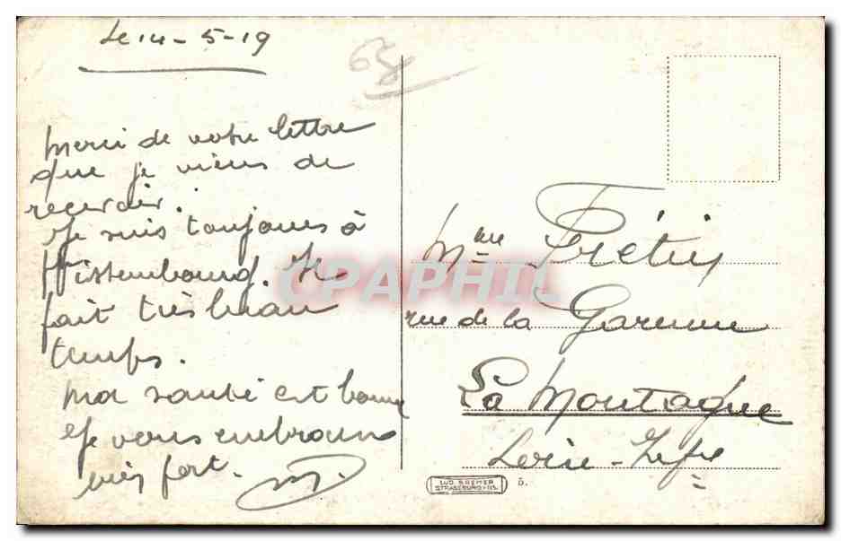 CPA Strasburg Els Alt Strasburg Klein Venedig — Verso