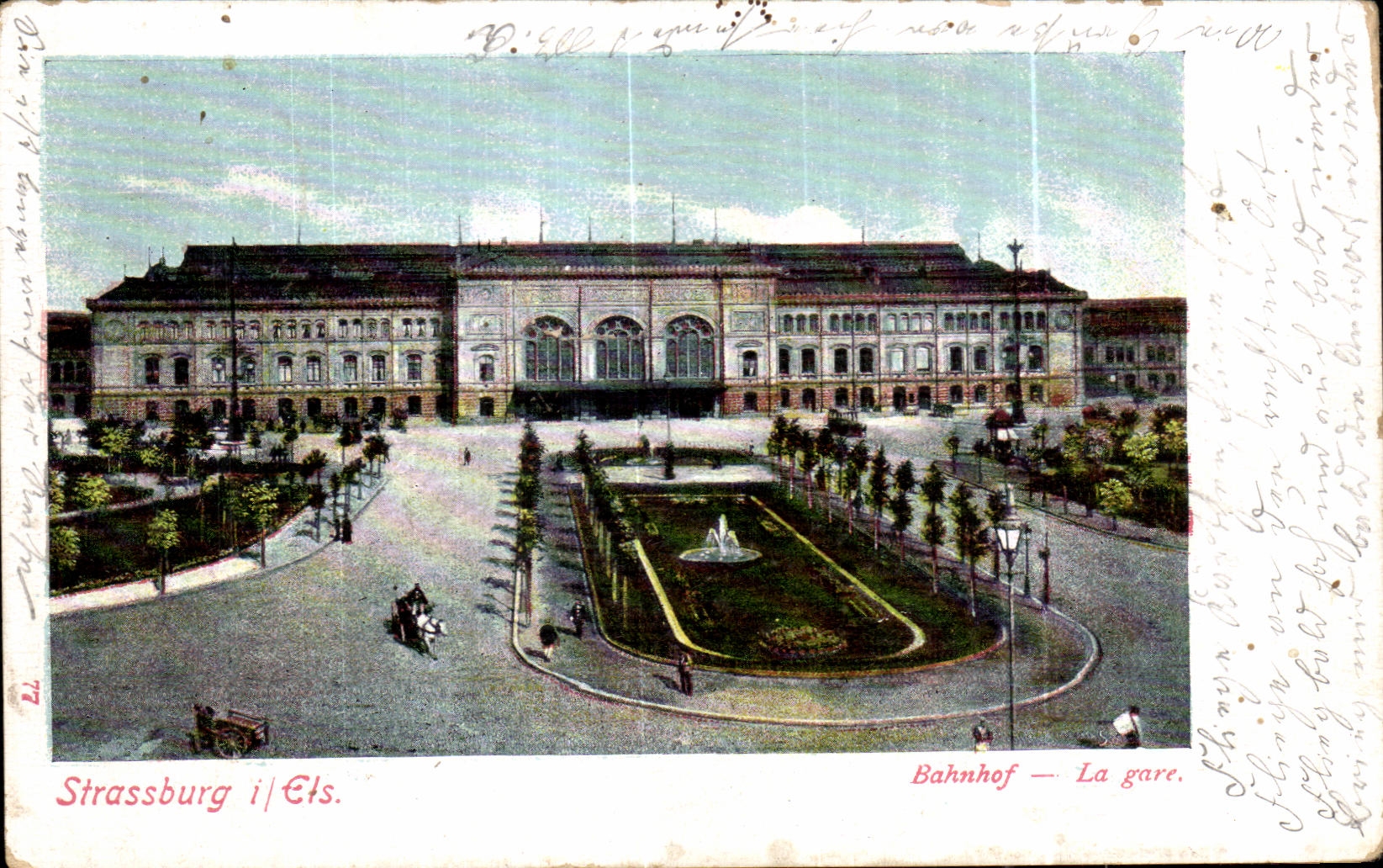 CPA Strasburg Els Bahnhof La gare