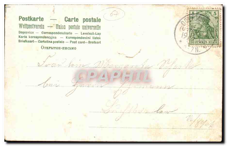 CPA Strasburg Els Bahnhof La gare — Verso