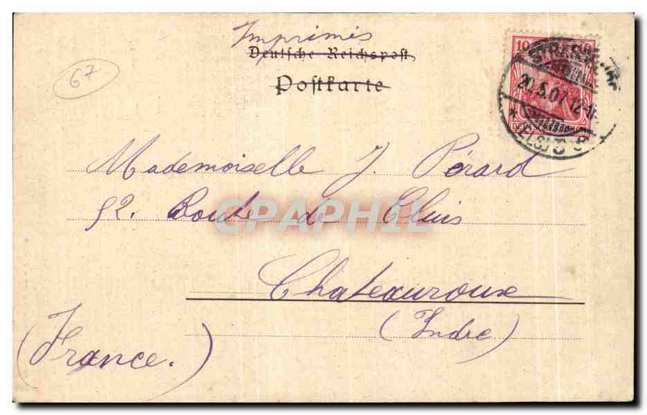 CPA Gutenberg Strasburg — Rückseite