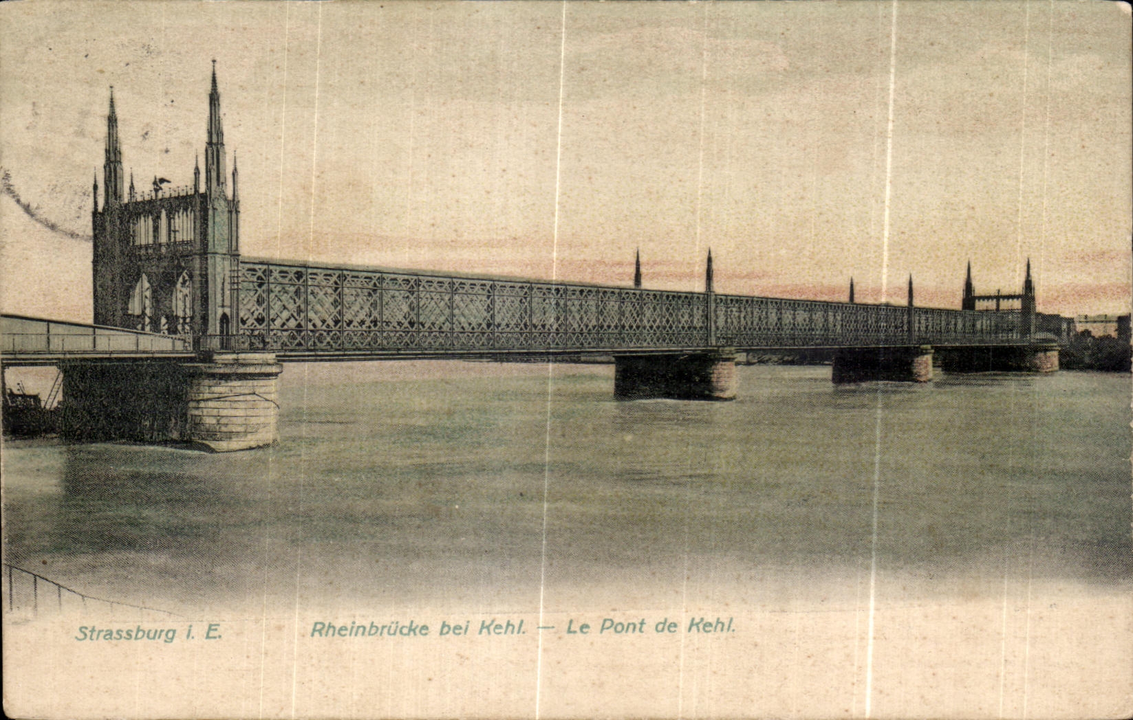 CPA Strasburg Rheinbrucke bei kehl le Pont de Kehl