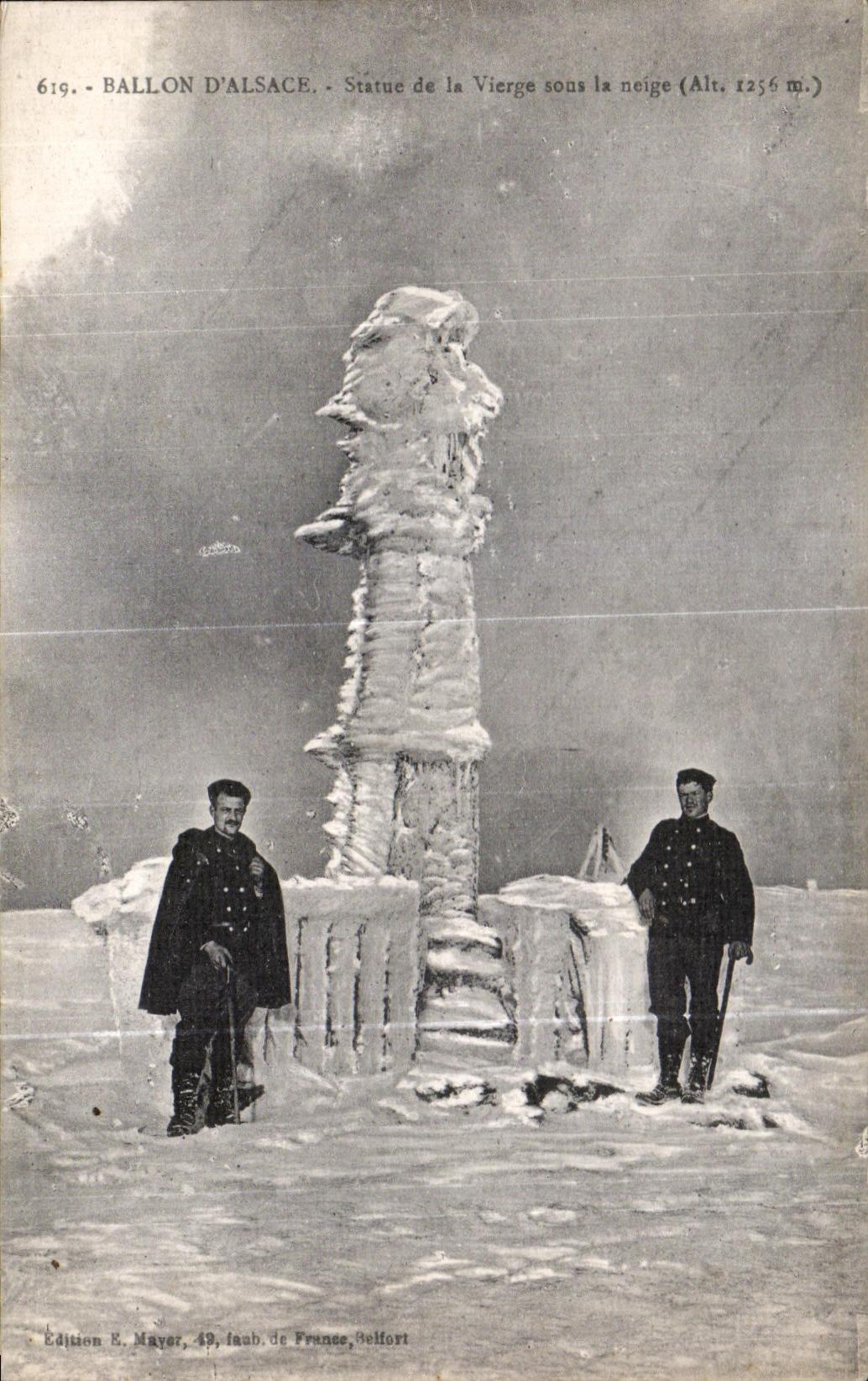 CPA Ballon D Alsace Statue de la Vierge sous la neige