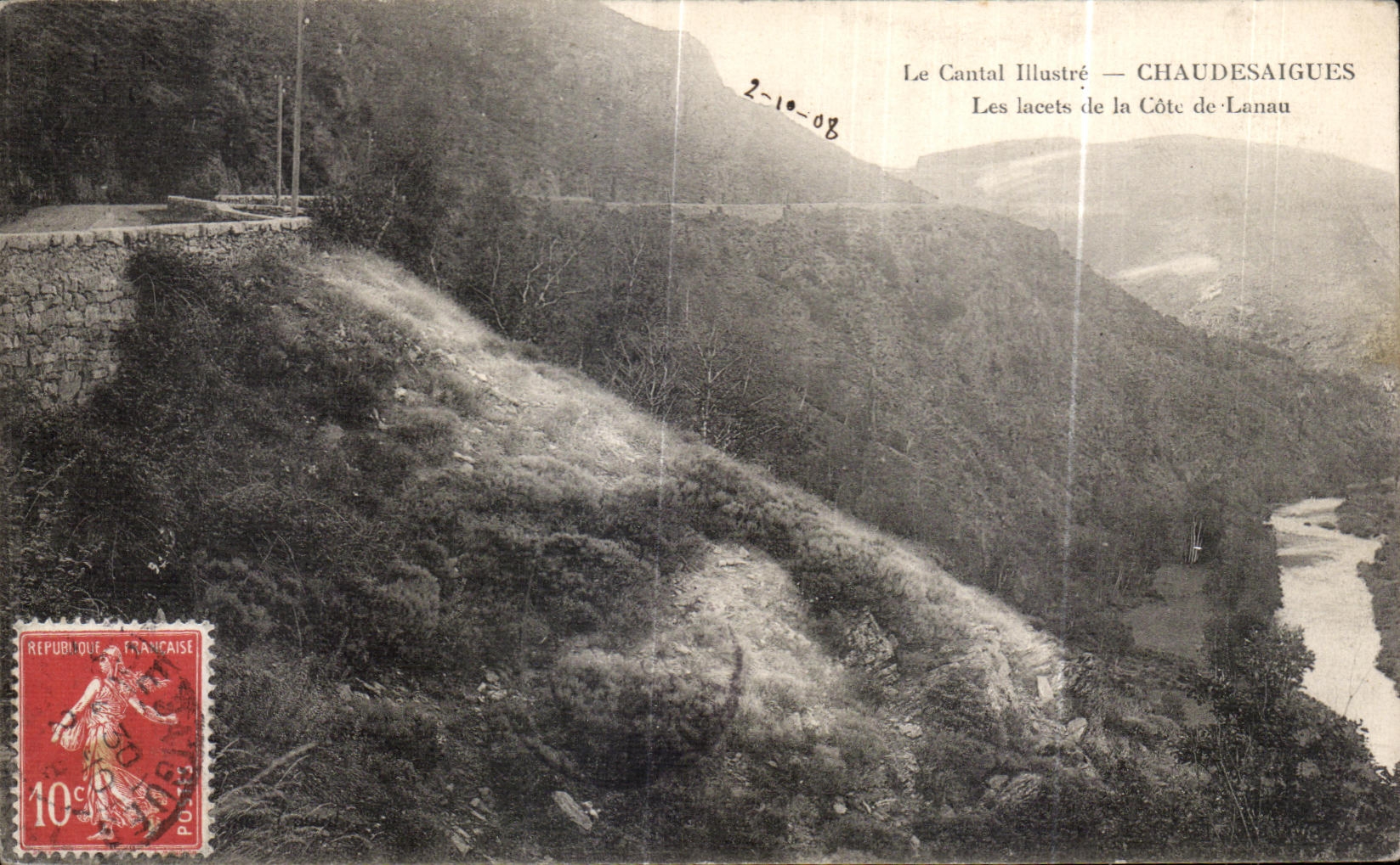CPA Le Cantal Illustre Chaudesaigues Les Iacets de la Cote de Lanau