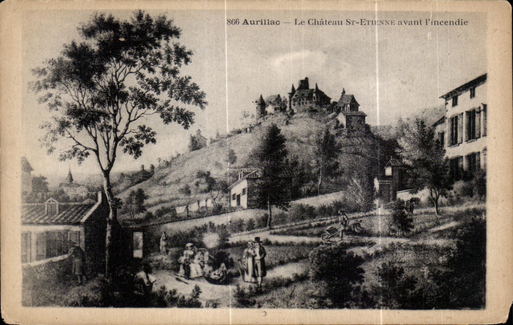 CPA Aurillac Le Chateau Sr Etinne avant I incendie