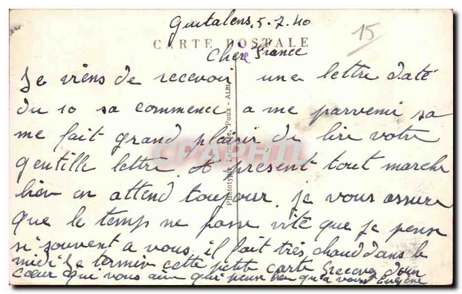 CPA Aurillac Vieilles Maisons sur les bords de la Jordanne — Verso