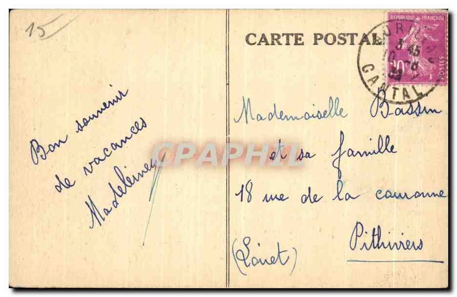 CPA L Auvergne Cantal Aurillac Le Chateau de St Etienne — Rückseite