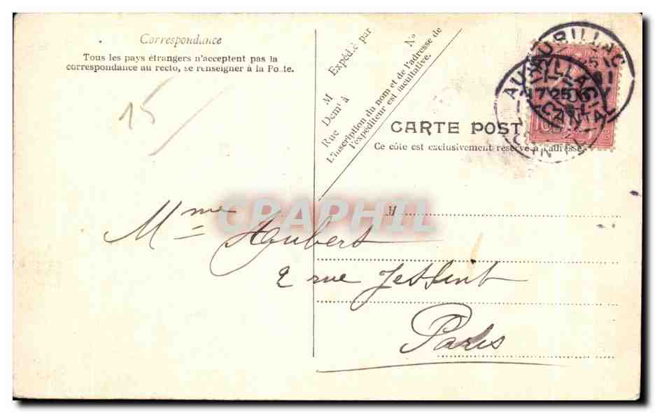 CPA Cantal Aurillac La jordanne avec la Pyramide — Rückseite