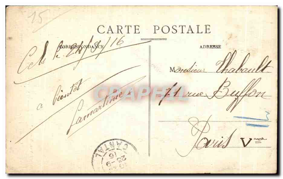 CPA L Auvergne Pittoresque Cantal Aurillac Le Chateau de St Etienne — Rückseite