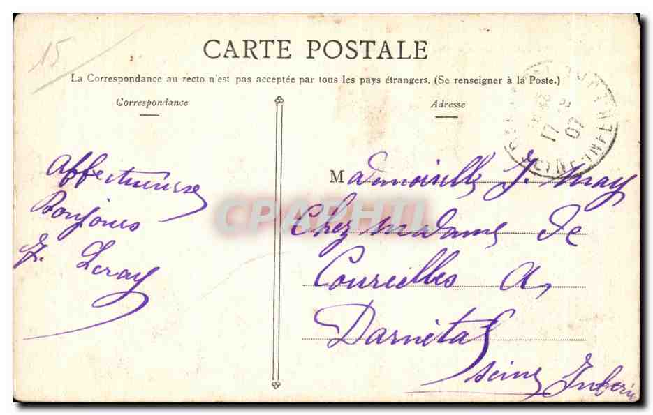 CPA L auvergne Illustree Aurillac Vieux Quartier et Cours d Angoulerne — Verso