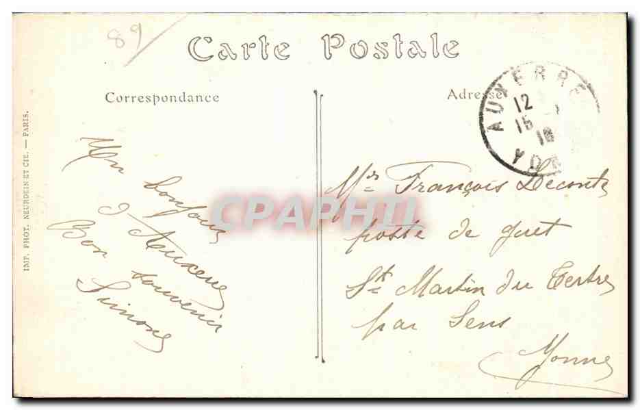 CPA Auxerre L Hotel de Ville Lecusson qui fut celui de Mathilde comtesse de Nevers et d Auxerre — Rückseite