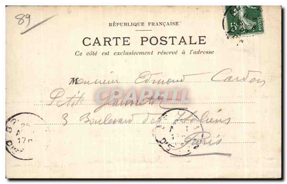 CPA Auxerre Barrage du Batardeau — Rückseite