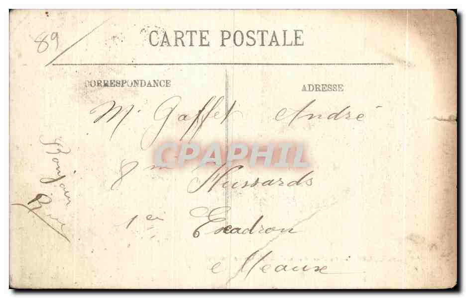 CPA Auxerre Caserne Vauban Batiment Central Militaria — Verso