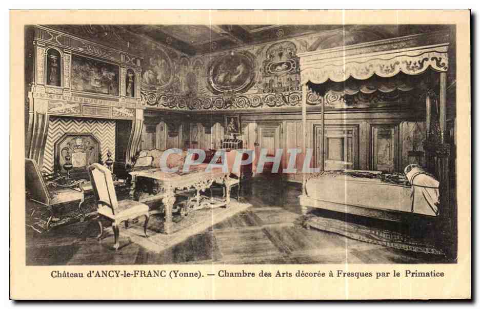 CPA Chateau Ancy le Franc Chambre des Arts decoree a Fresques par le Primatice