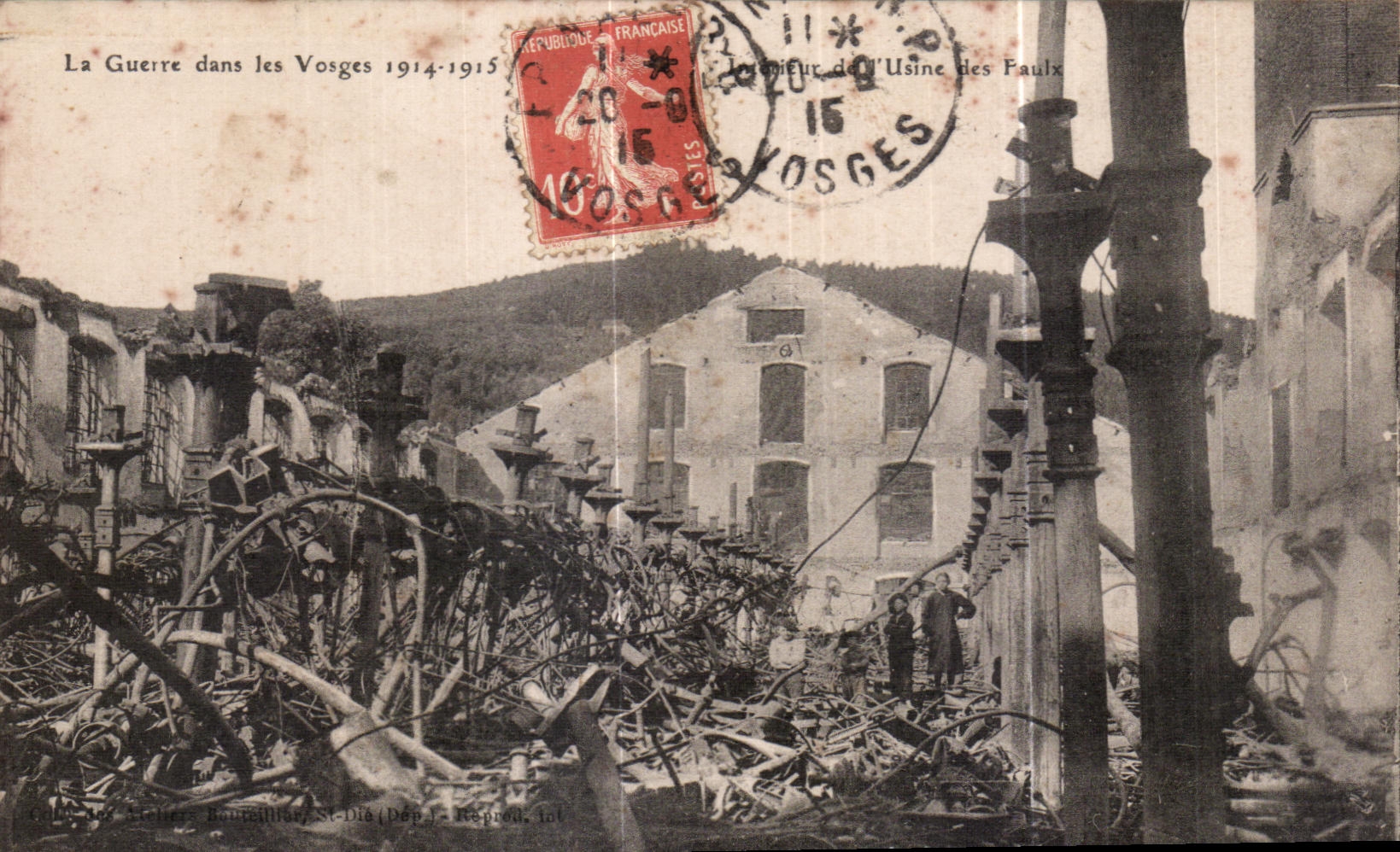 Destrucción de la fábrica de las Faulx en Saint-Dié — Dép. de los Vosgos — ed. Reprod. Vol.