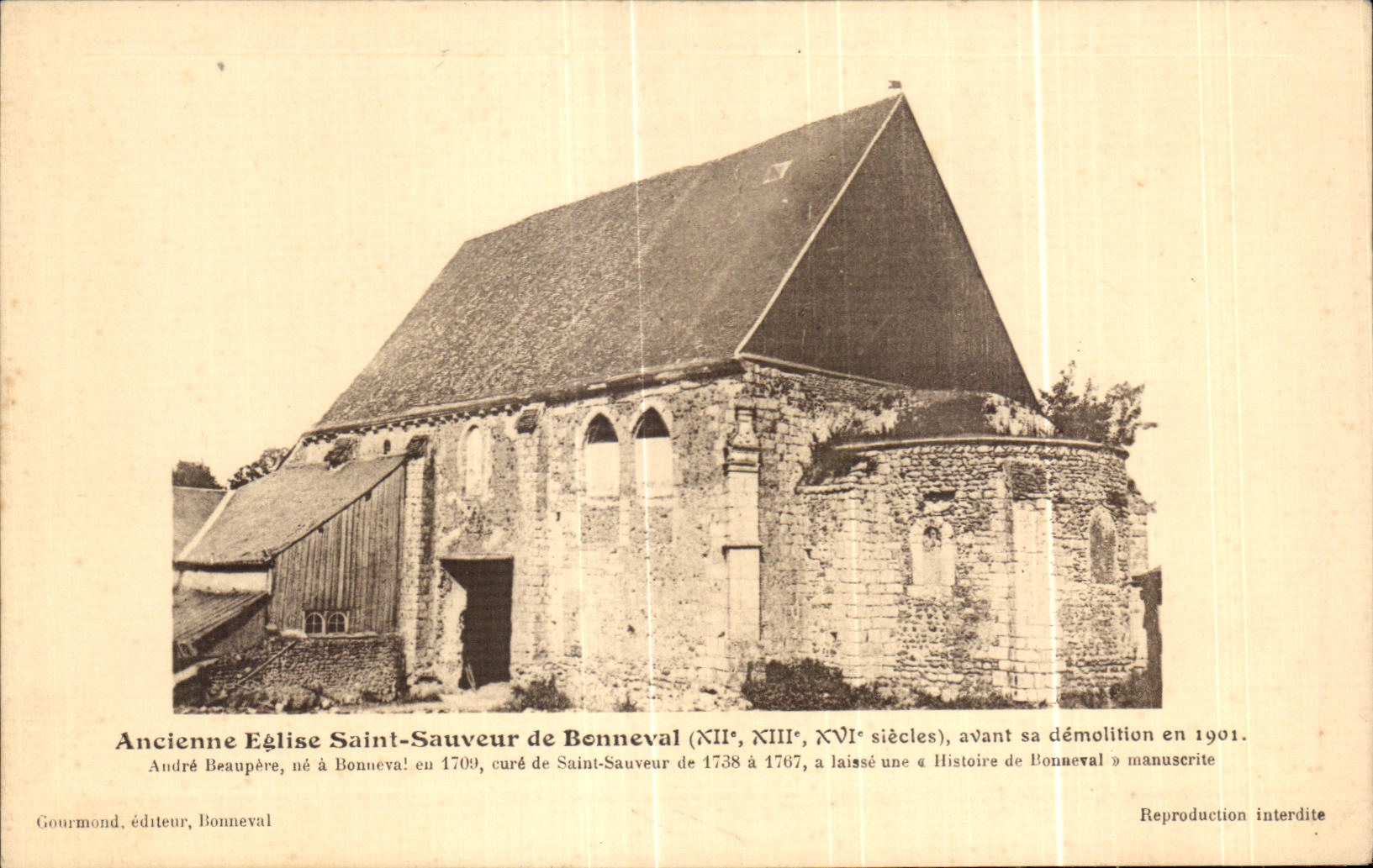 Ancienne Église Saint-Sauveur de Bonneval — XIIe, XIIIe, XVIe siècles — Gourmond, éditeur, Bonneval