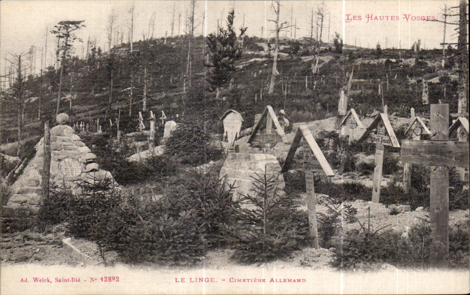 CPA Le Linge Cimetiere Allemand Vosges Militaria 