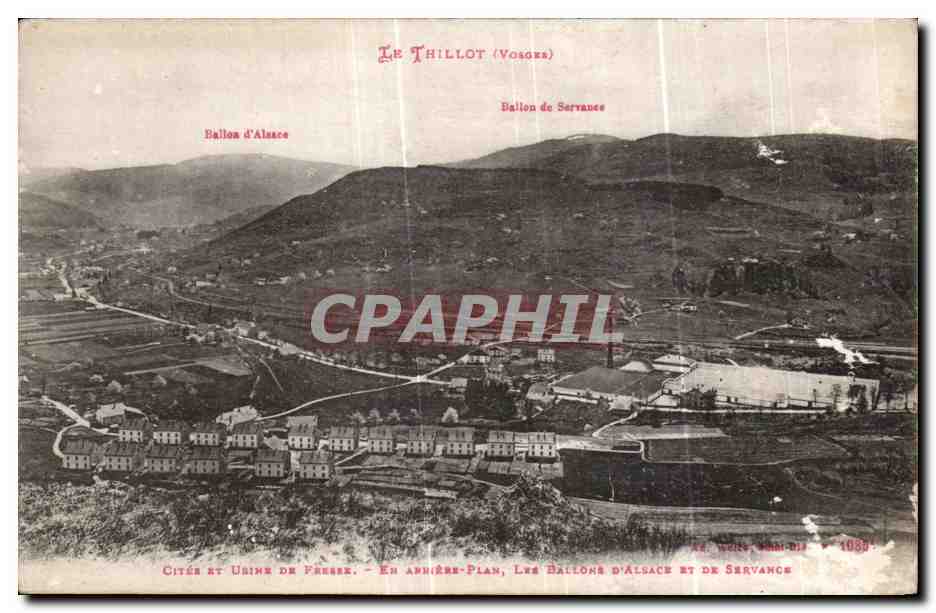 CPA Le Thillot Cites et usine de Fresse LEs ballons d Alsace et la Servance
