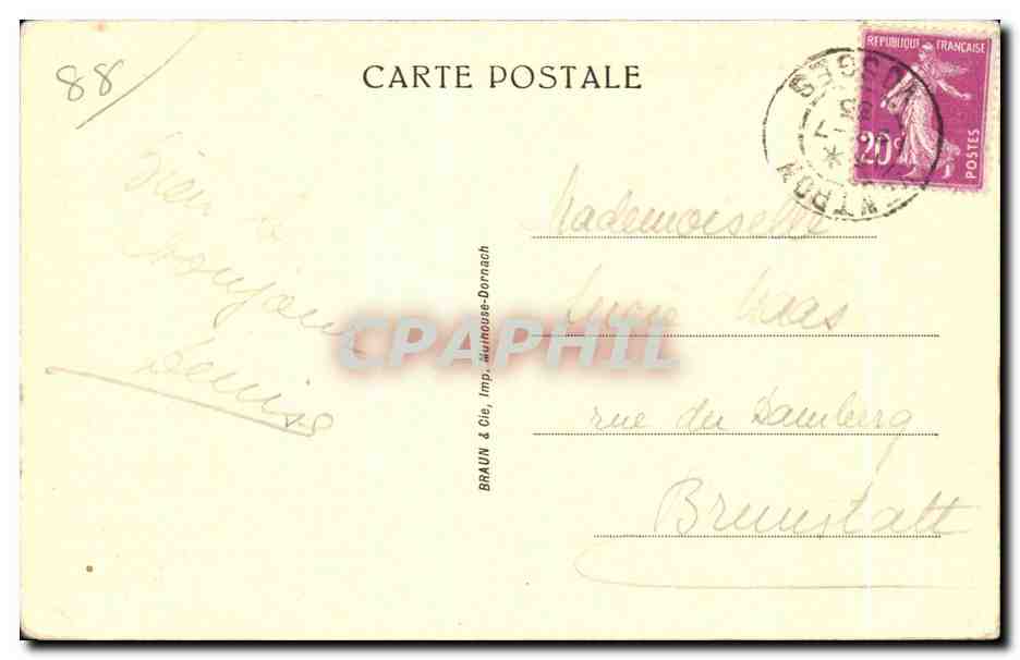 CPA Ventron Chapelle et Ermitage du Venerable Frere Joseph Plerins qui passez sur ce mont solitaire  — Rückseite