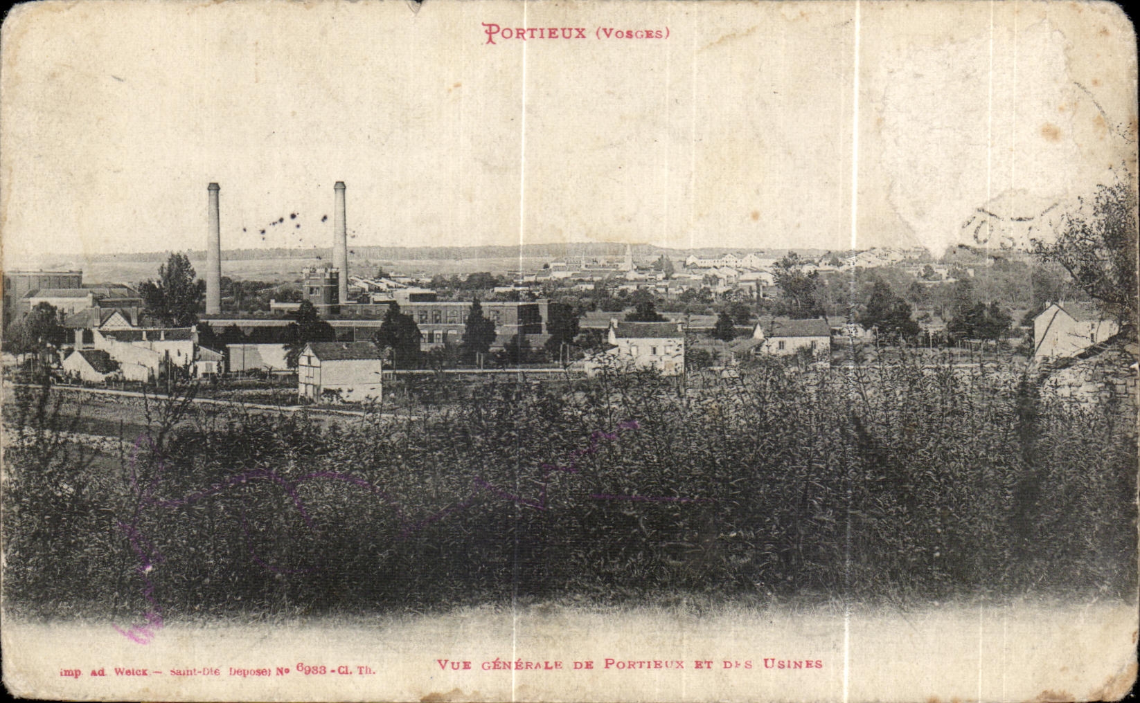 Vintage Postcard Portieux General View of Portieux