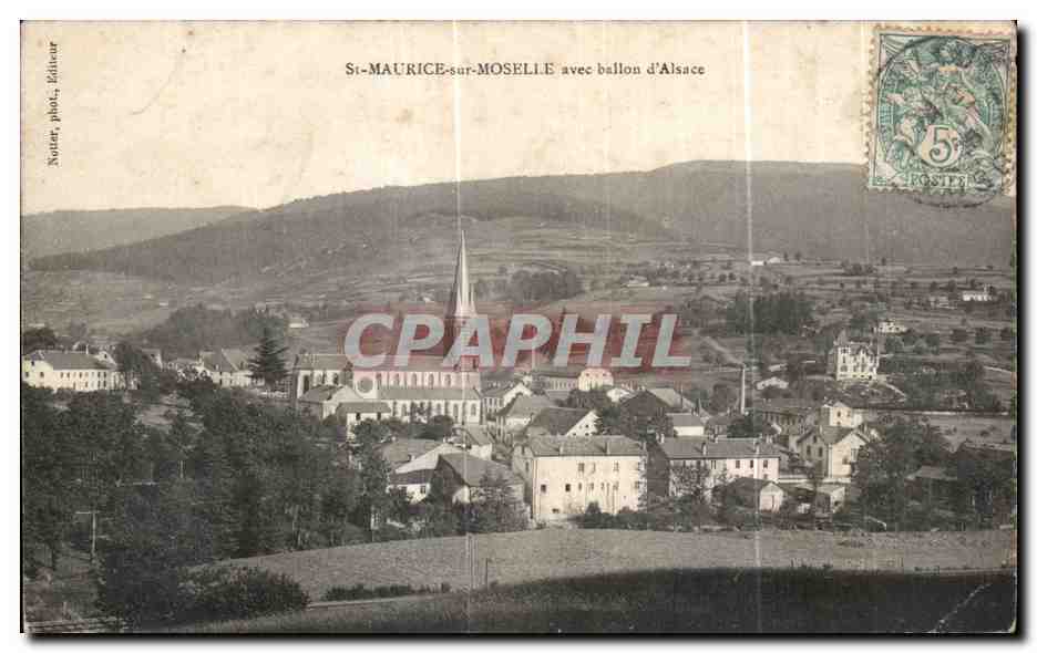 CPA St Maurice sur Moselle avec ballon d Alsace
