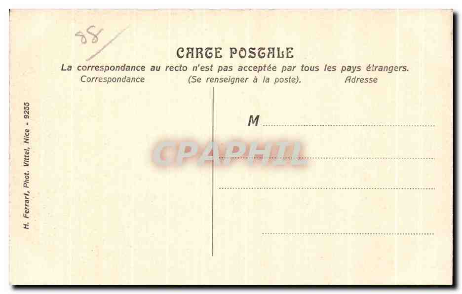 CPA Vittel Allee d entree du Parc — Rückseite